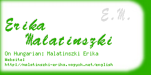 erika malatinszki business card